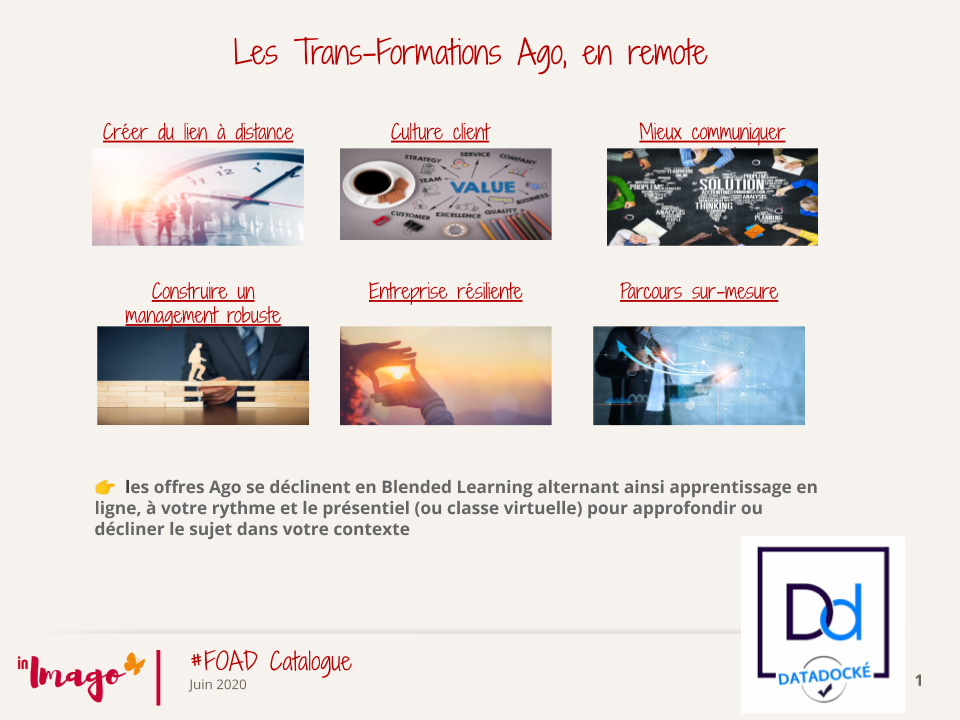 Formation mixte FOAD par In Imago Coaching, Datadock