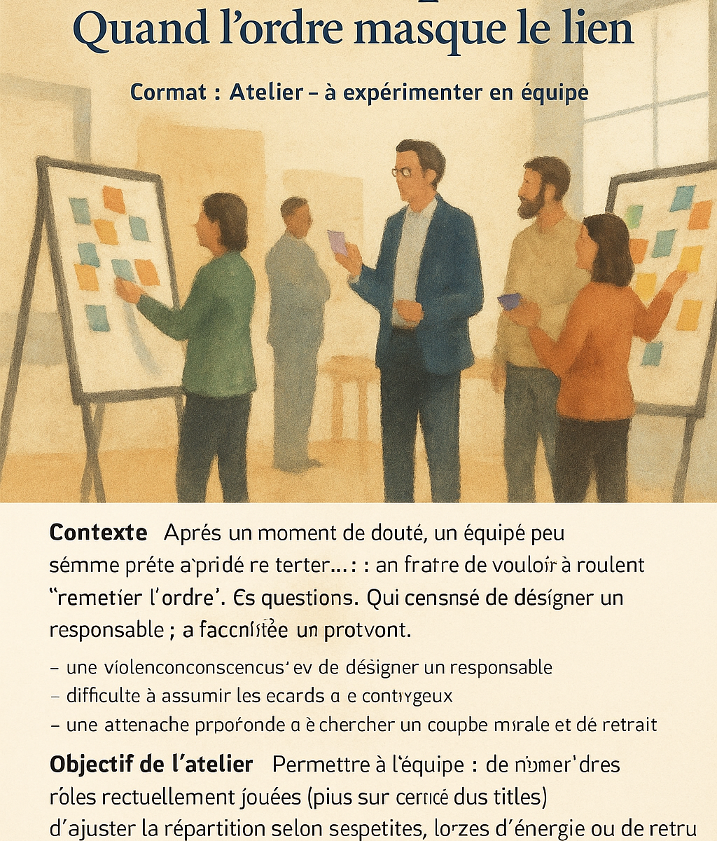 Clarifier les rôles Qui fait quoi, atelier ; market place