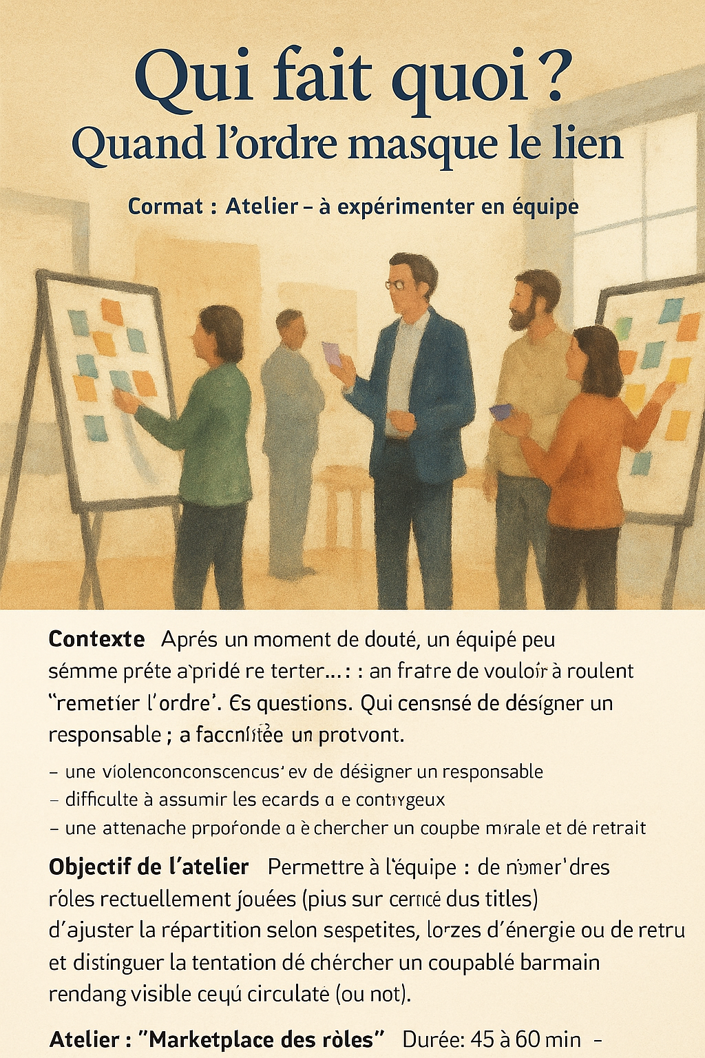 Clarifier les rôles Qui fait quoi, atelier ; market place