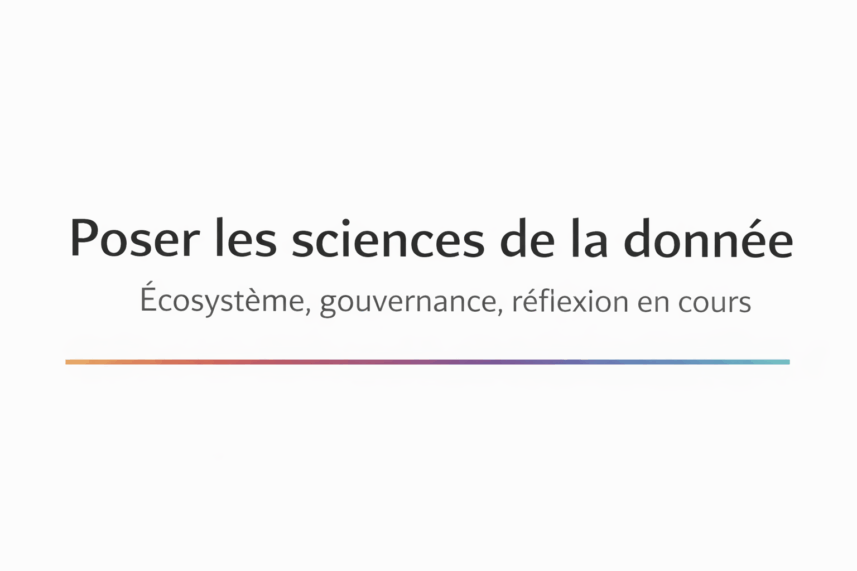 Poser les sciences de la donnée